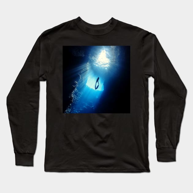 Ocean Cave Diving Long Sleeve T-Shirt by Felicity-K